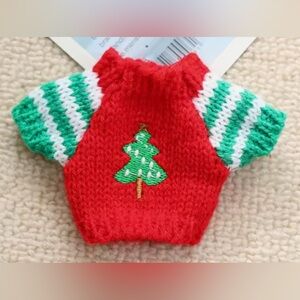 Festive Red Knit Labubu Sweater